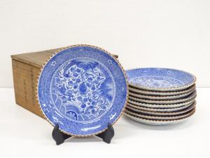 伊万里　印判龍文八寸皿10客（9上）